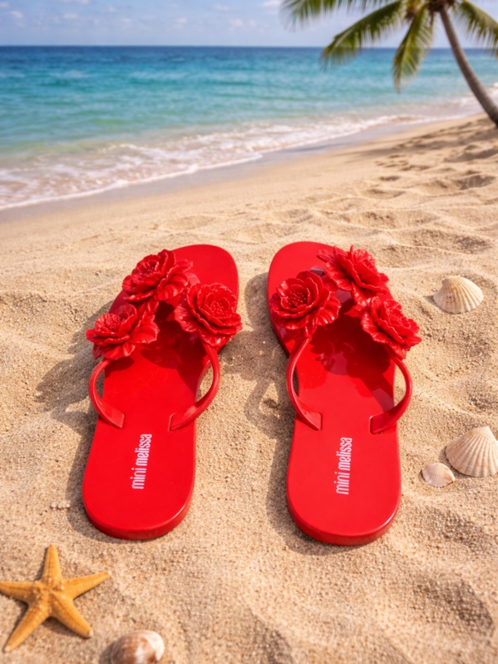 Mini Melissa Children’s Red Floral Jelly Sandals